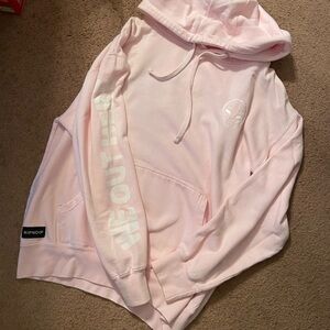 Ripndip Light Pink Hoodie with Sleeve Graphic